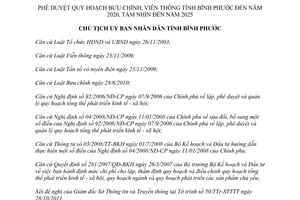 Quyết định 2749/QĐ-UBND năm 2011 Quy hoạch bưu chính viễn thông Bình Phước đến 2020 tầm nhìn 2025