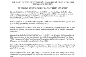 Quyết định 1935/QĐ-BNN-TC phê duyệt dự toán dịch vụ chuyên gia hỗ trợ