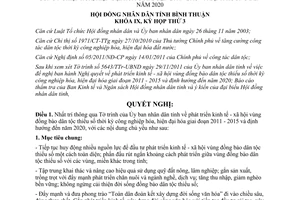 Nghị quyết 17/2011/NQ-HĐND phát triển kinh tế xã hội dân tộc tỉnh Bình Thuận