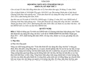 Nghị quyết 21/2011/NQ-HĐND Toàn dân đoàn kết xây dựng đời sống văn hóa 2011 2015 Bình Thuận