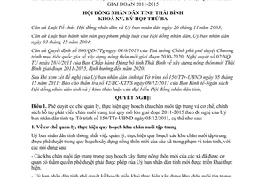 Nghị quyết 30/2011/NQ-HĐND Phát triển chăn nuôi và trang trại chăn nuôi