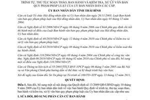 Quyết định 17/2011/QĐ-UBND sửa đổi Quyết định 13/2009/QĐ-UBND trình tự thủ tục