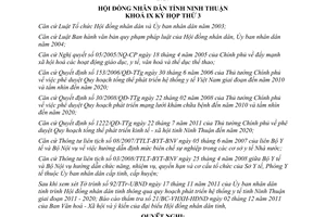 Nghị quyết 31/2011/NQ-HĐND quy hoạch phát triển hệ thống y tế tỉnh Ninh Thuận