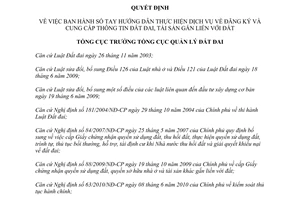 Quyết định 703/QĐ-TCQLĐĐ Sổ tay hướng dẫn thực hiện dịch vụ đăng ký