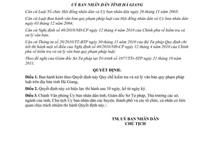 Quyết định 2797/2011/QĐ-UBND kiểm tra và xử lý văn bản Hà Giang
