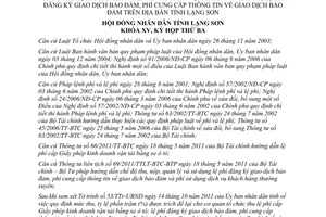 Nghị quyết 65/2011/NQ-HĐND phí cấp Giấy phép kinh doanh vận tải đăng ký giao dịch bảo đảm Lạng Sơn