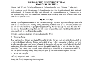 Nghị quyết 23/2011/NQ-HĐND kế hoạch phát triển kinh tế xã hội 2012 Bình Thuận