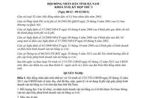 Nghị quyết 21/2011/NQ-HĐND về thu nộp quản lý sử dụng phí cấp phép kinh doanh