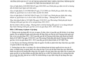 Thông tư liên tịch 181/2011/TTLT-BTC-BLĐTBXH quản lý và sử dụng kinh phí