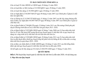 Quyết định 2938/QĐ-UBND phê duyệt quy hoạch quản lý chất thải rắn Sơn La 2020