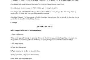 Thông tư 42/2011/TT-NHNN cấp tín dụng hợp vốn của tổ chức tín dụng