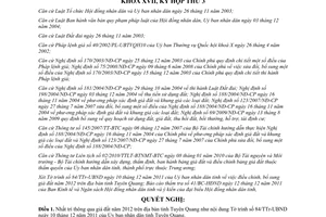 Nghị quyết 37/2011/NQ-HĐND giá đất năm 2012 trên địa bàn tỉnh Tuyên Quang