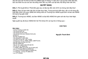 Nghị quyết 20/2011/NQ-HĐND Đề án Phát triển giáo dục và đào tạo đến năm 2015