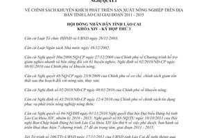 Nghị quyết 35/2011/NQ-HĐND khuyến khích phát triển sản xuất nông nghiệp Lào Cai