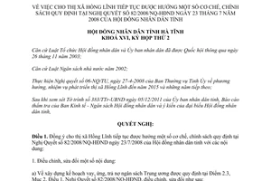 Nghị quyết 19/NQ-HĐND 2011 Hồng Lĩnh tiếp tục hưởng cơ chế chính sách tại 82/2008/NQ-HĐND