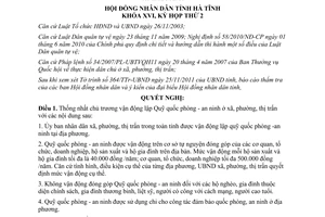 Nghị quyết 27/2011/NQ-HĐND lập Quỹ quốc phòng an ninh Hà Tĩnh