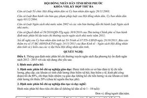 Nghị quyết 19/2011/NQ-HĐND phân bổ chi thường xuyên ngân sách địa phương Bình Phước