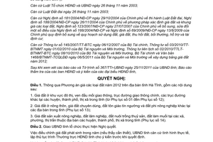 Nghị quyết 23/2011/NQ-HĐND phê chuẩn bảng giá đất năm 2012 địa bàn tỉnh Hà Tĩnh