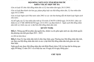 Nghị quyết 18/2011/NQ-HĐND phân cấp nguồn thu nhiệm vụ chi ngân sách các cấp