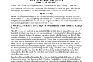 Nghị quyết 32/2011/NQ-HĐND nhiệm vụ kinh tế xã hội quốc phòng an ninh