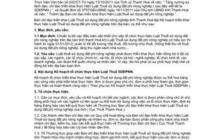 Kế hoạch 72/KH-BCĐ triển khai Luật Thuế sử dụng đất phi nông nghiệp