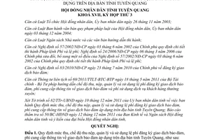 Nghị quyết 46/2011/NQ-HĐND lệ phí đăng ký giao dịch bảo đảm, phí cung cấp thông