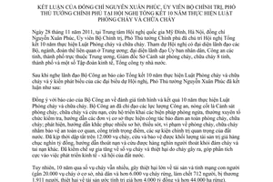 Thông báo 302/TB-VPCP  đồng chí Nguyễn Xuân Phúc, Ủy viên Bộ Chính trị