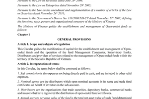 Circular No. 183/2011/TT-BTC guiding the establishment and management of open-en