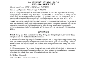 Nghị quyết 36/2011/NQ-HĐND đầu tư xây dựng đường giao thông nông thôn