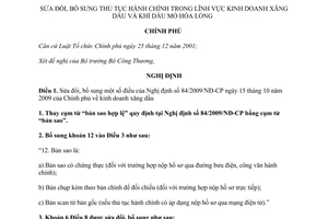 Nghị định 118/2011/NĐ-CP sửa đổi thủ tục hành chính trong lĩnh vực kinh doanh