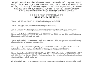 Nghị quyết 38/2011/NQ-HĐND hỗ trợ học sinh bán trú giáo viên dân tộc thiểu số Lào Cai