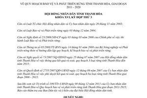 Nghị quyết 20/2011/NQ-HĐND Quy hoạch bảo vệ và phát triển rừng