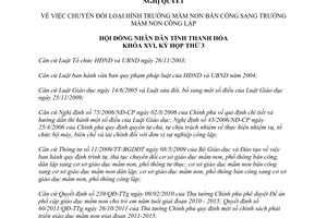 Nghị quyết 24/2011/NQ-HĐND chuyển đổi loại hình trường mầm non bán công sang công lập Thanh Hóa