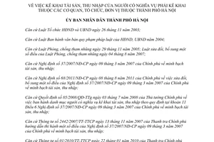 Quyết định 39/2011/QĐ-UBND kê khai tài sản, thu nhập của người có nghĩa vụ