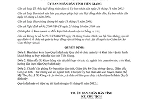 Quyết định 43/2011/QĐ-UBND Quy chế tổ chức quản lý và khai thác vận tải