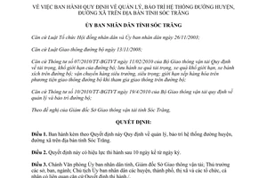 Quyết định 40/2011/QĐ-UBND quản lý, bảo trì hệ thống đường huyện