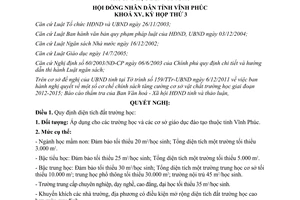 Nghị quyết 38/2011/NQ-HĐND tăng cường cơ sở vật chất trường học Vĩnh Phúc