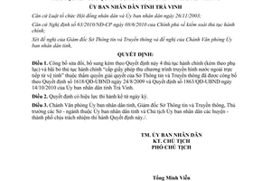 Quyết định 2125/QĐ-UBND năm 2011  thủ tục hành chính Sở Thông tin Truyền thông