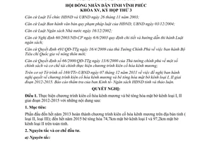 Nghị quyết 29/2011/NQ-HĐND chương trình kiên cố hóa kênh mương bê tông hóa