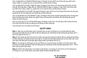 Quyết định 6622/QĐ-BCT Đề án đổi mới đồng bộ Hệ thống chỉ tiêu thống kê