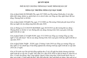 Quyết định 780/QĐ-TCDN năm 2011 dạy nghề trình độ sơ cấp Tổng Cục dạy nghề