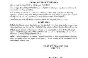 Quyết định 47/2011/QĐ-UBNDchức năng nhiệm vụ quyền hạn chi cục thú y Lào Cai