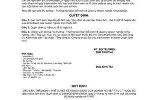 Quyết định 2949/QĐ-BNN-ĐMDN lập, thẩm định, phê duyệt kế hoạch