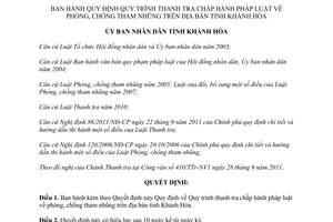 Quyết định 37/2011/QĐ-UBND Quy trình thanh tra chấp hành pháp luật