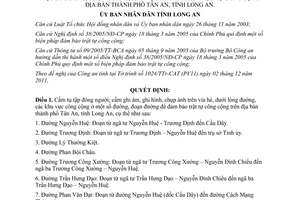 Quyết định 47/2011/QĐ-UBND cấm tụ tập đông người; ghi âm, hình, chụp ảnh