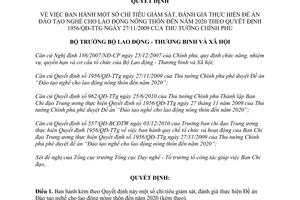 Quyết định 1582/QĐ-LĐTBXH chỉ tiêu giám sát, đánh giá thực hiện đề án