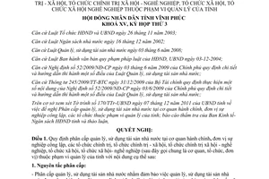 Nghị quyết 28/2011/NQ-HĐND phân cấp quản lý sử dụng tài sản nhà nước Vĩnh Phúc