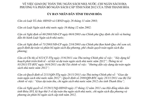 Quyết định số 4261/2011/QĐ-UBND giao dự toán thu chi phân bổ Ngân sách Thanh Hóa 2012