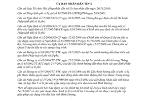 Quyết định 63/2011/QĐ-UBND lệ phí cấp giấy phép xây dựng Bình Dương