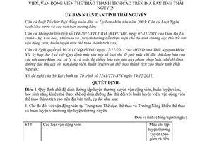 Quyết định 64/2011/QĐ-UBND chế độ dinh dưỡng tập luyện thường xuyên